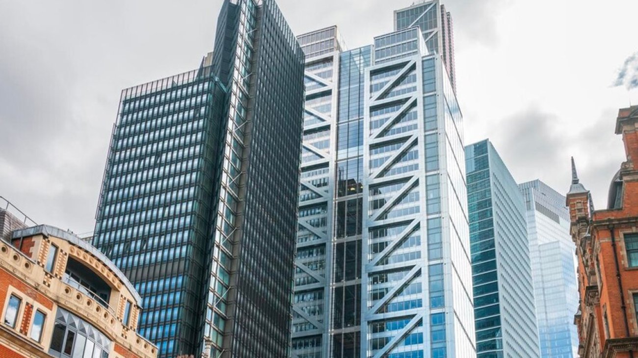 Modern UK city skyline