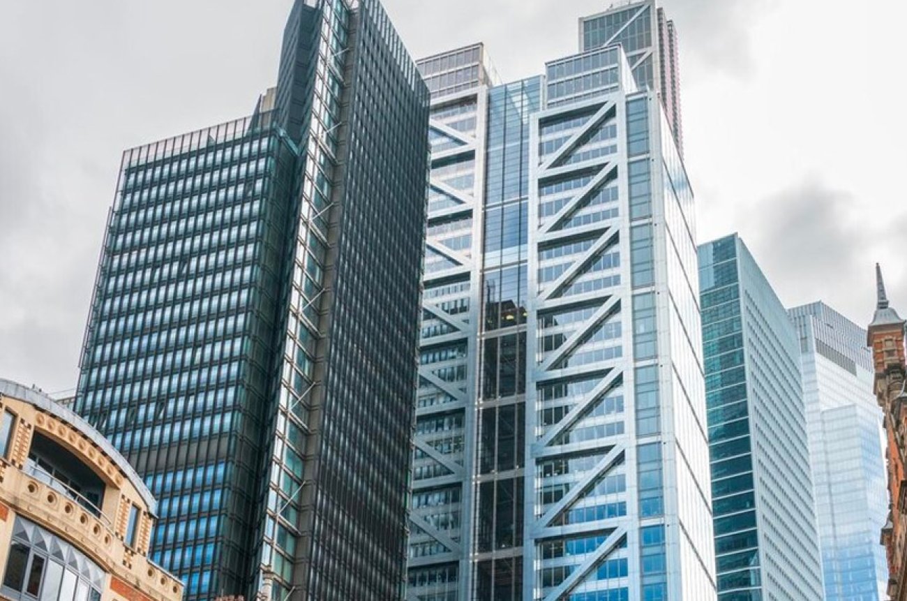 Modern UK city skyline