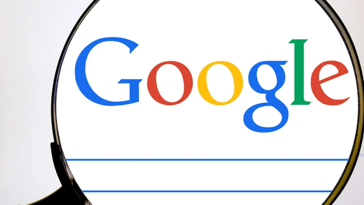 Google logo under magnifying glass