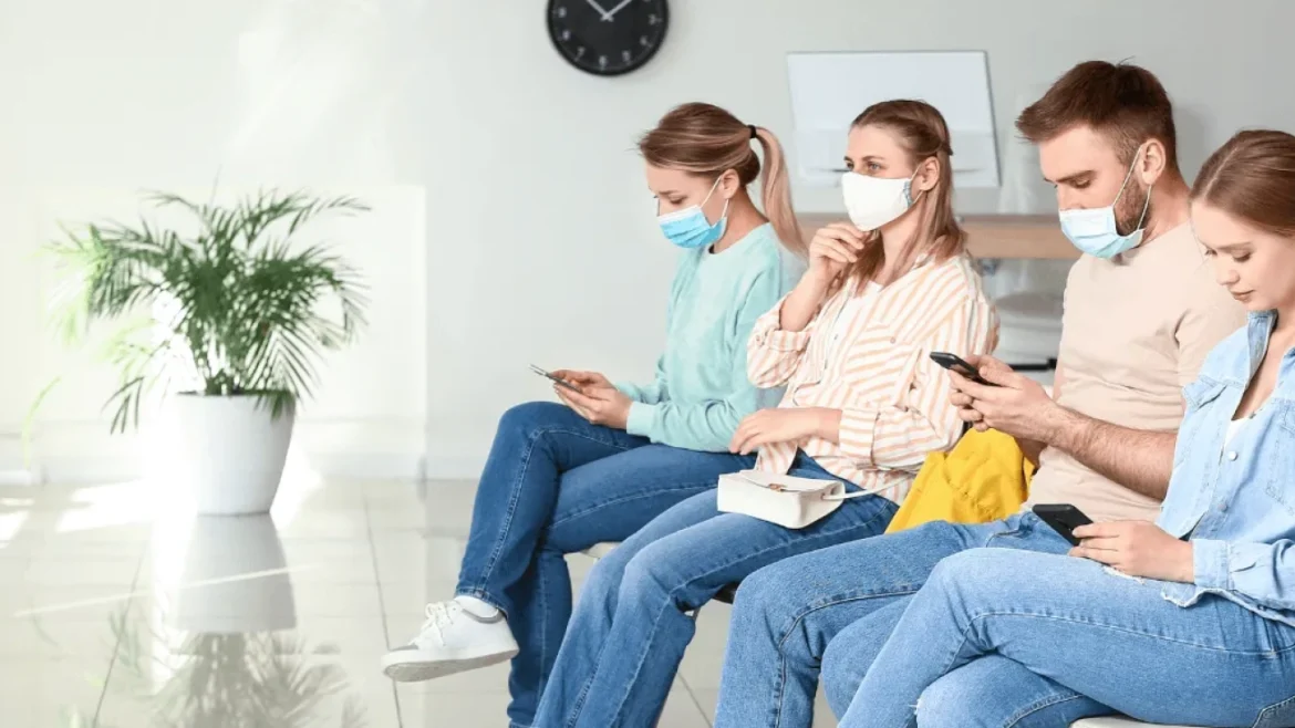 NHS waiting room patients