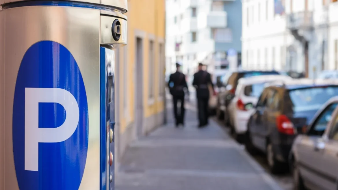 Paid parking meter street