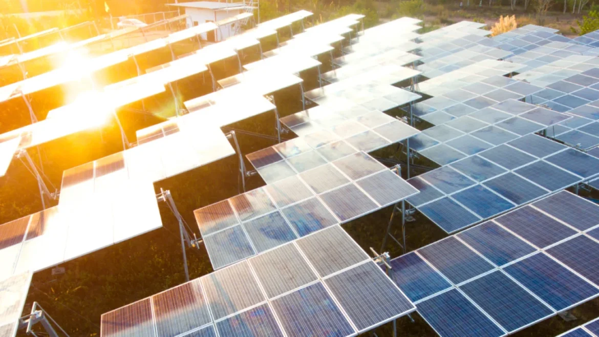 Solar panels in sunlight