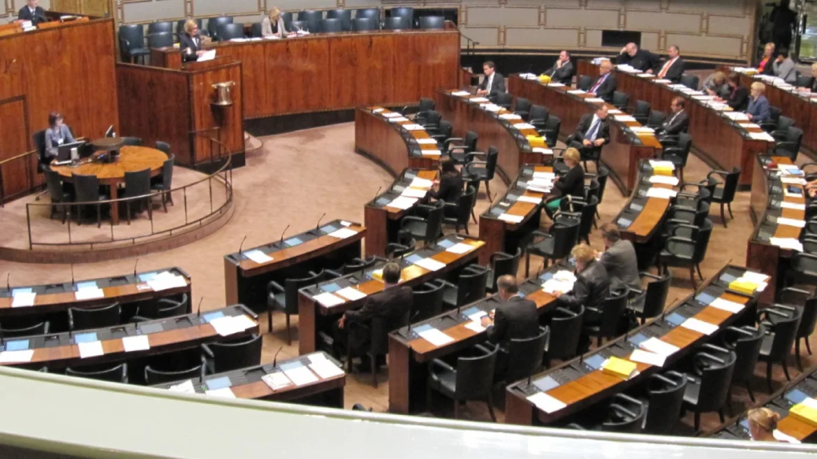 Politicians in parliamentary session