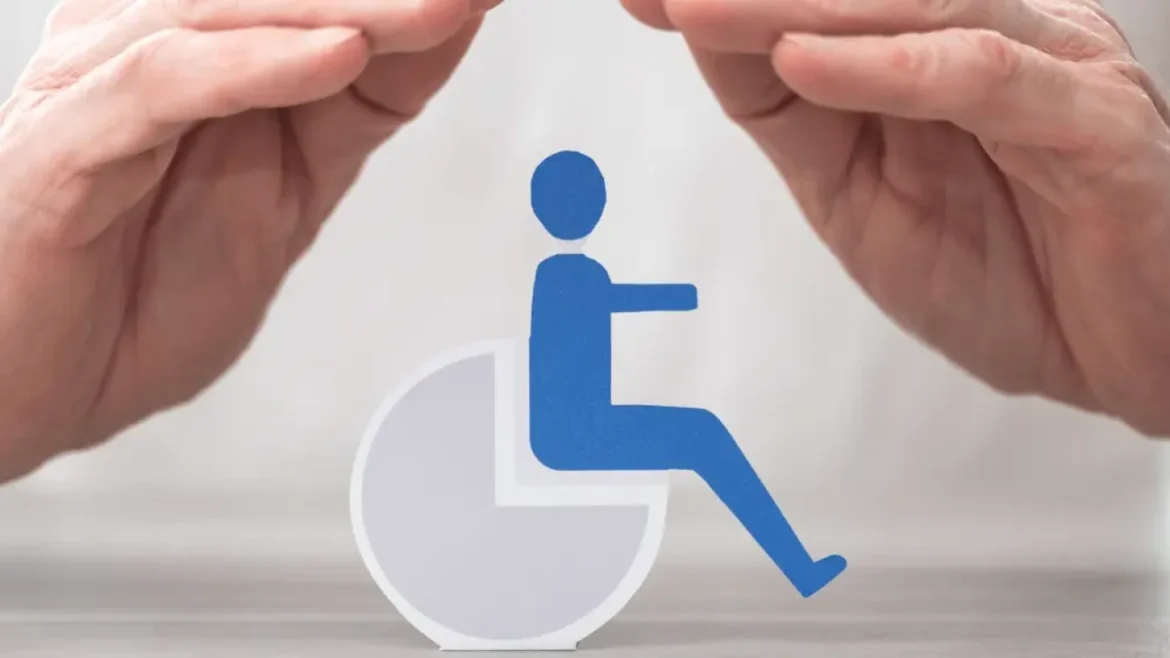 Disabled person protesting reforms