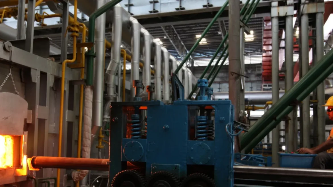 Factory worker furnace